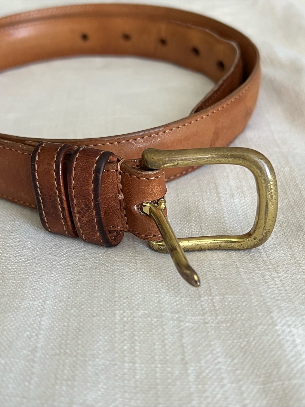 Coach Glove-Tanned Leather Skinny Belt in Tan - Picture 3 of 5